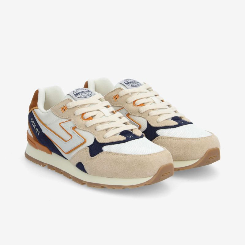 CAPE CODE RUNNER M - SUEDE/NYLON/SDE - BEIGE/BLANC CASSE/BLEU JEAN